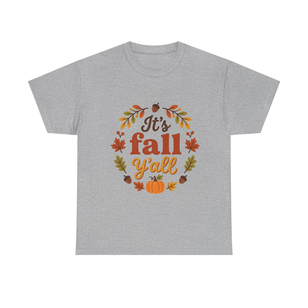 It's Fall Y'all T-Shirt — Autumn Leaves Pumpkin Graphic Tee