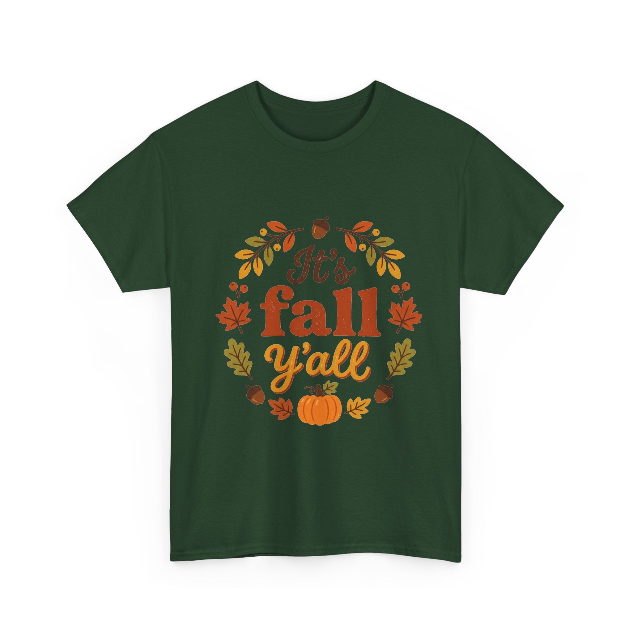 It's Fall Y'all T-Shirt — Autumn Leaves Pumpkin Graphic Tee