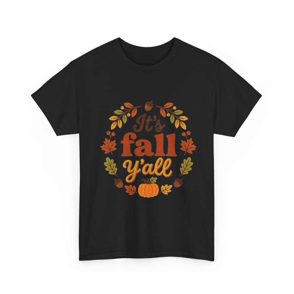 It's Fall Y'all T-Shirt — Autumn Leaves Pumpkin Graphic Tee