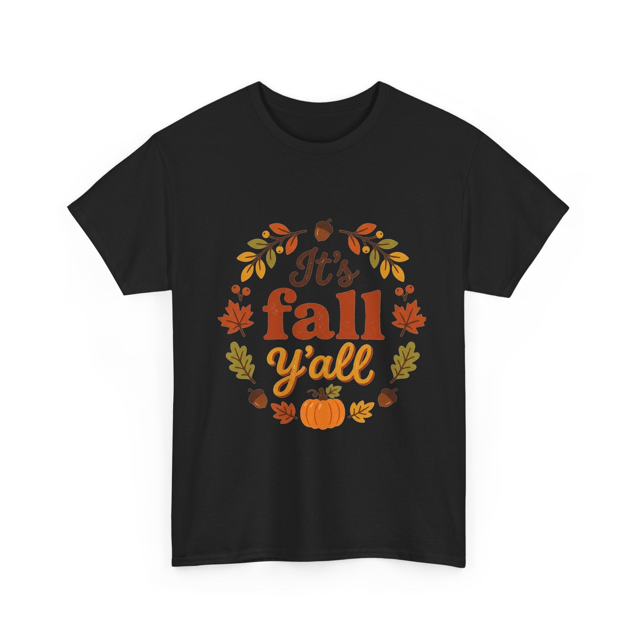 It's Fall Y'all T-Shirt — Autumn Leaves Pumpkin Graphic Tee