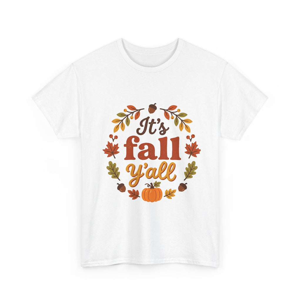 It's Fall Y'all T-Shirt — Autumn Leaves Pumpkin Graphic Tee