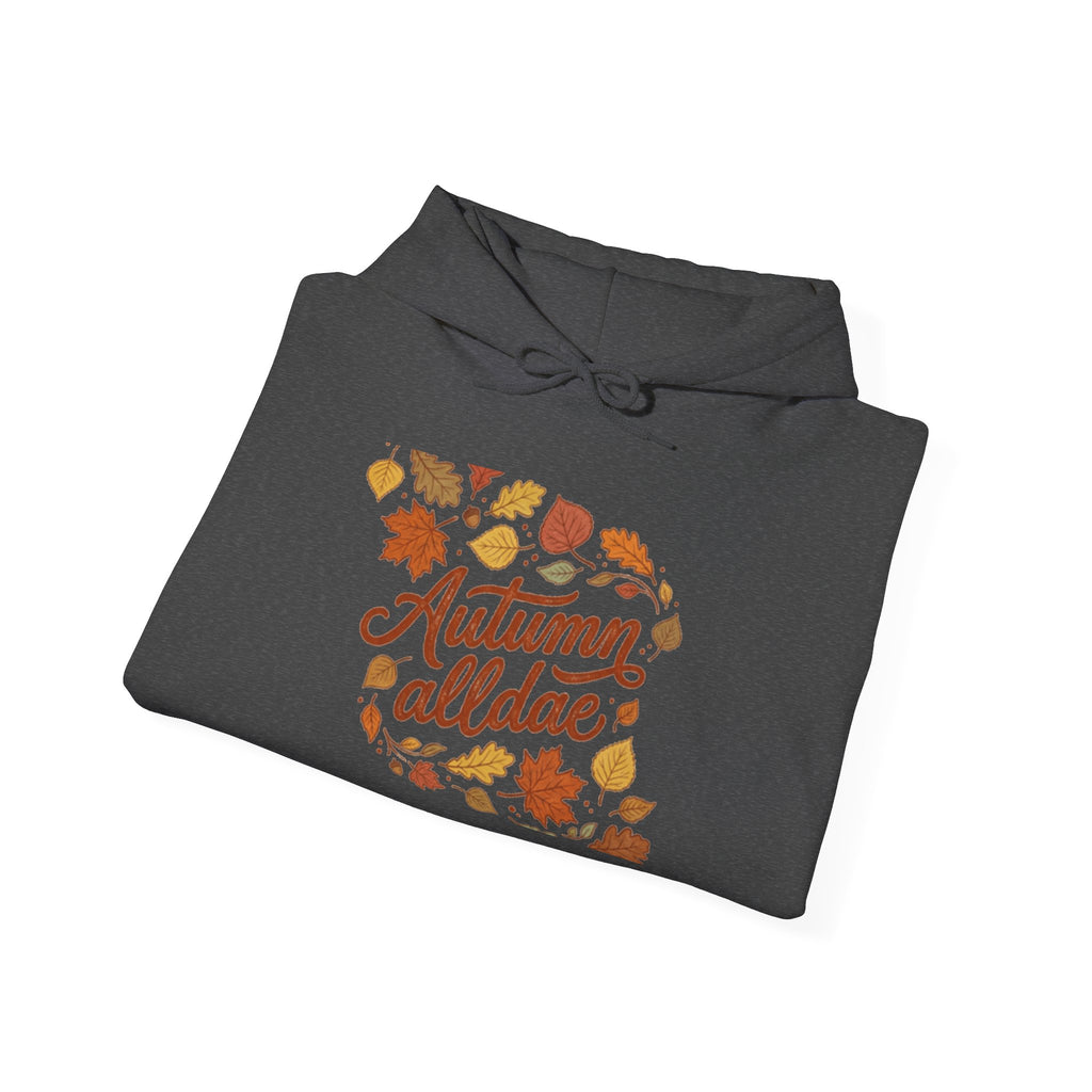 Autumn All Day Hoodie — Fall Leaves Graphic Sweatshirt