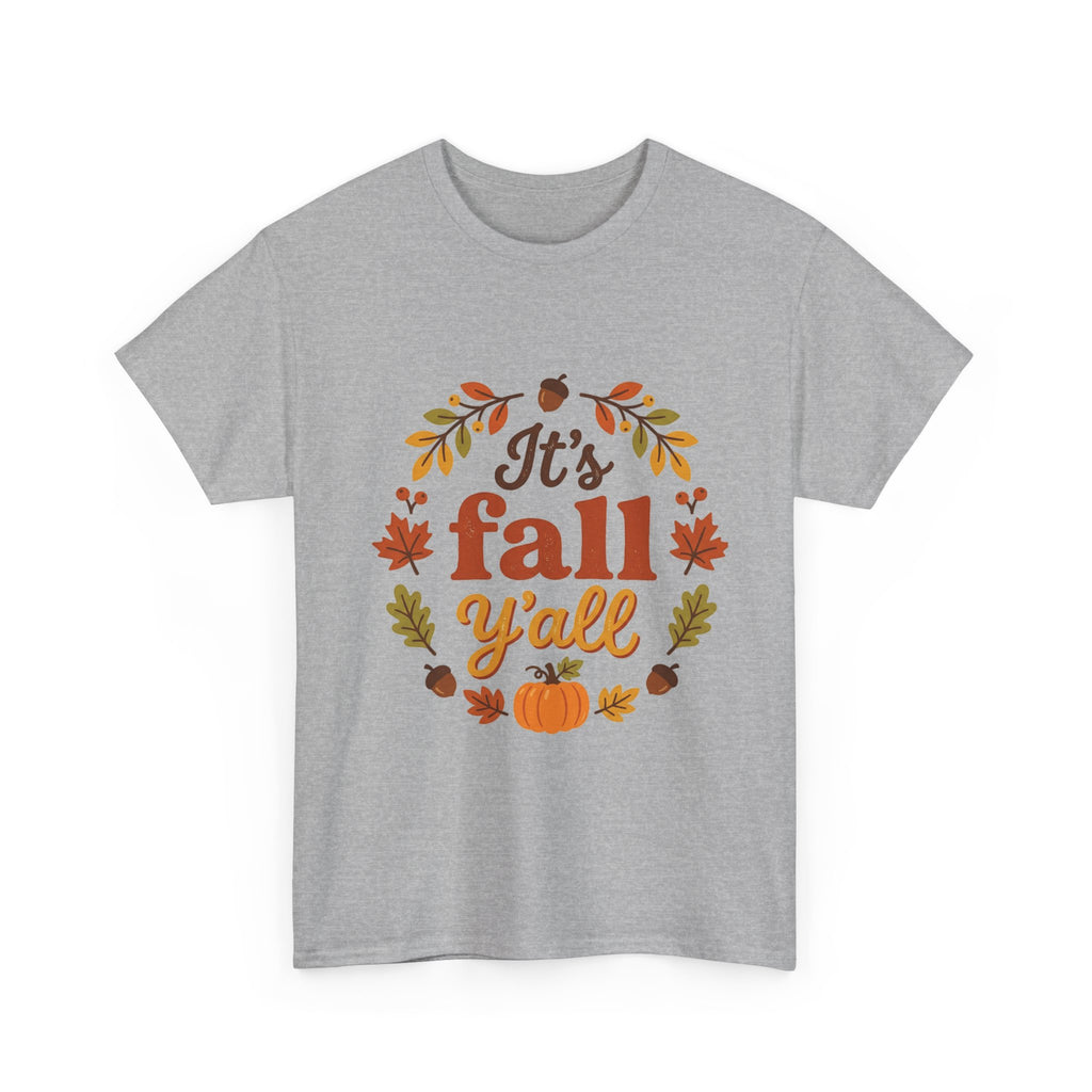 It's Fall Y'all T-Shirt — Autumn Leaves Pumpkin Graphic Tee