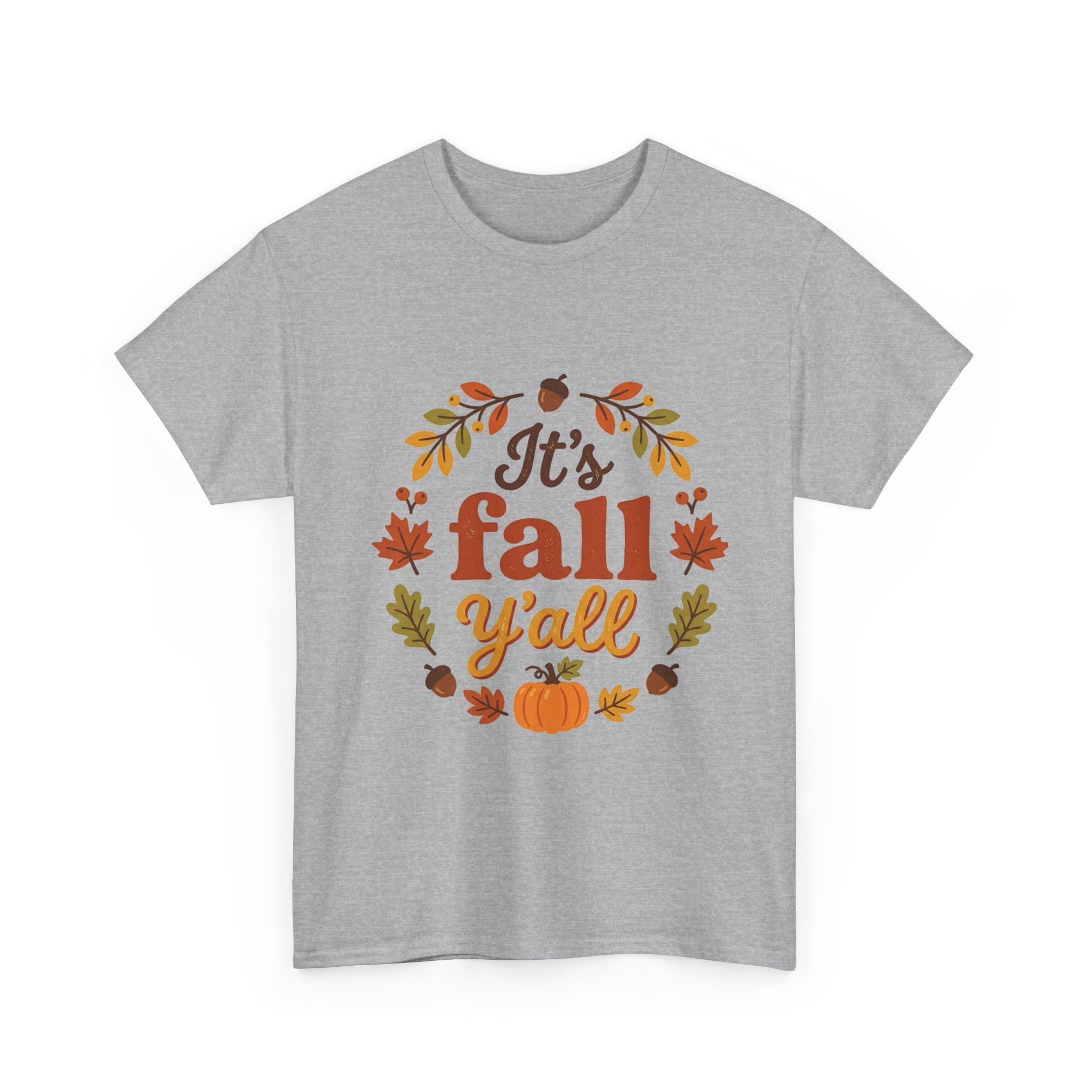 It's Fall Y'all T-Shirt — Autumn Leaves Pumpkin Graphic Tee