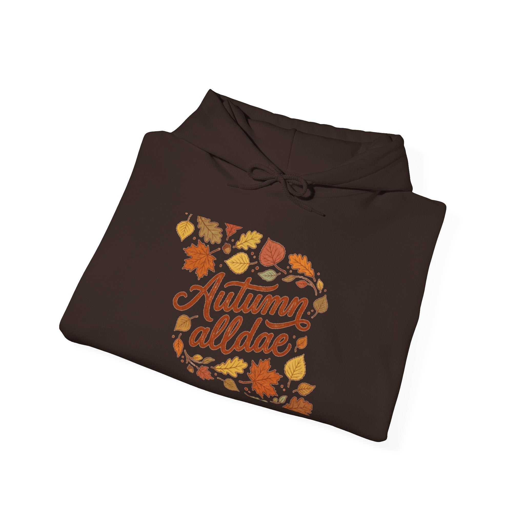 Autumn All Day Hoodie — Fall Leaves Graphic Sweatshirt