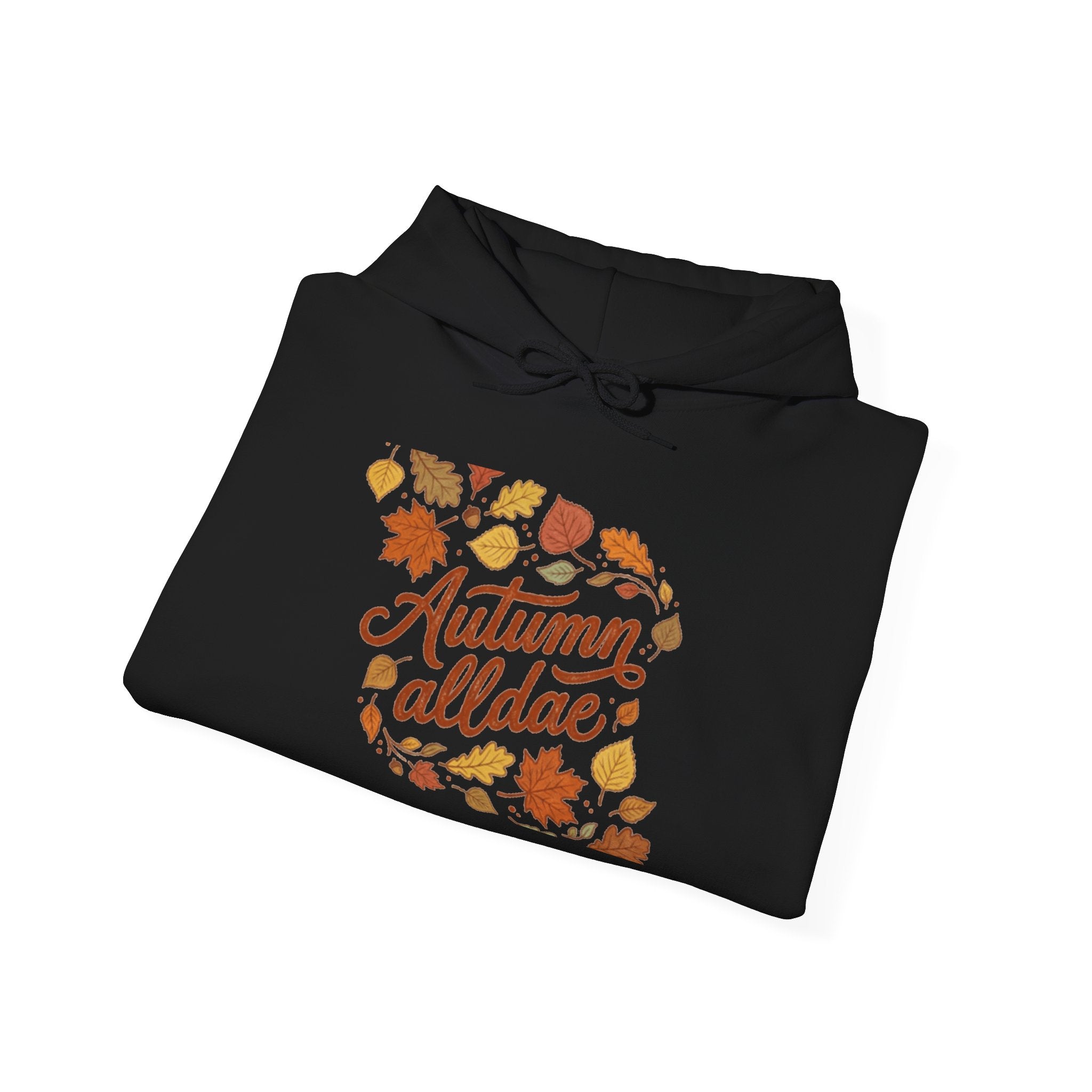 Autumn All Day Hoodie — Fall Leaves Graphic Sweatshirt