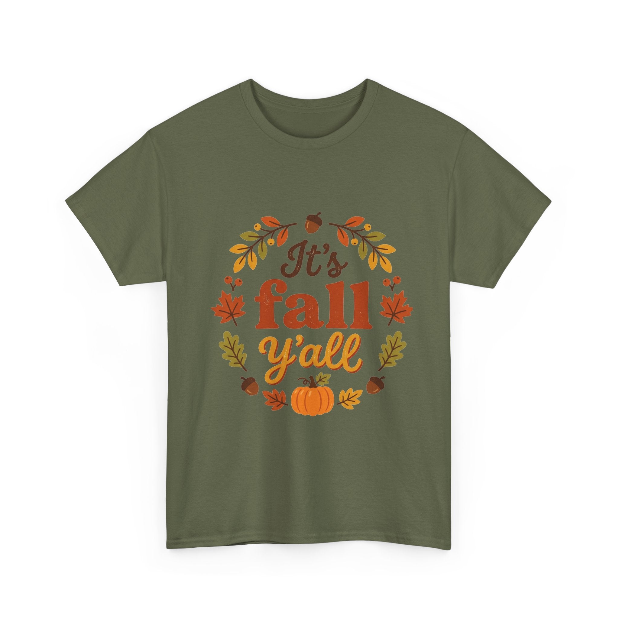 It's Fall Y'all T-Shirt — Autumn Leaves Pumpkin Graphic Tee