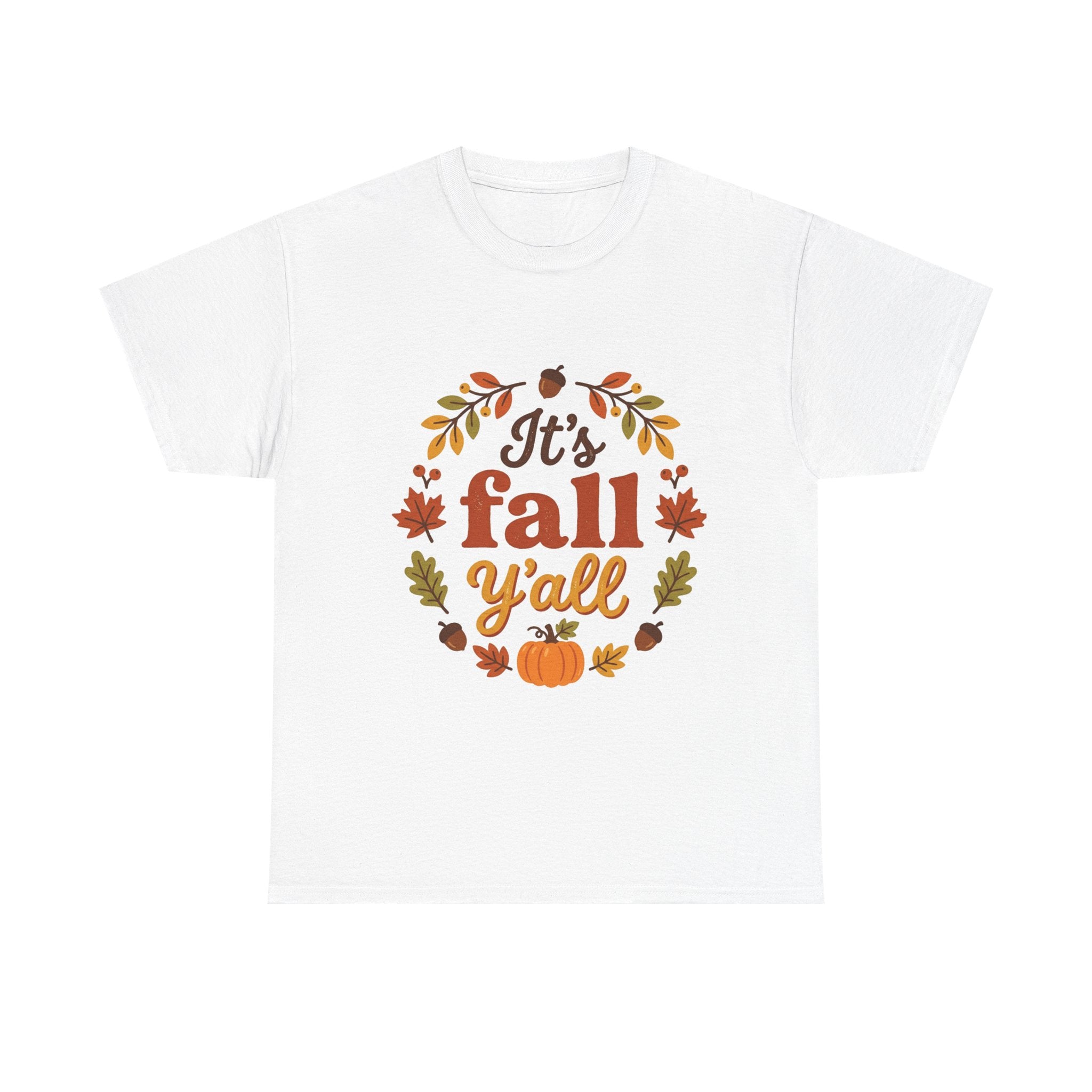 It's Fall Y'all T-Shirt — Autumn Leaves Pumpkin Graphic Tee