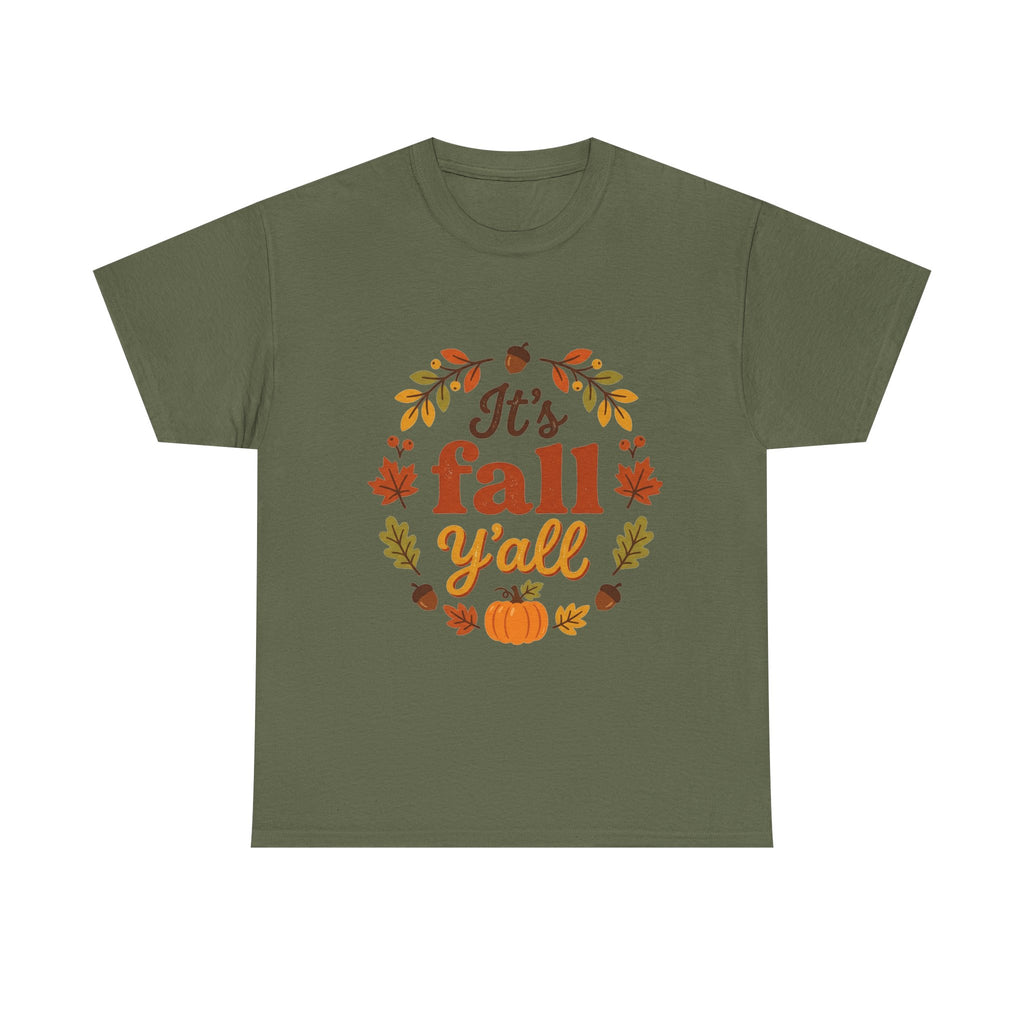 It's Fall Y'all T-Shirt — Autumn Leaves Pumpkin Graphic Tee