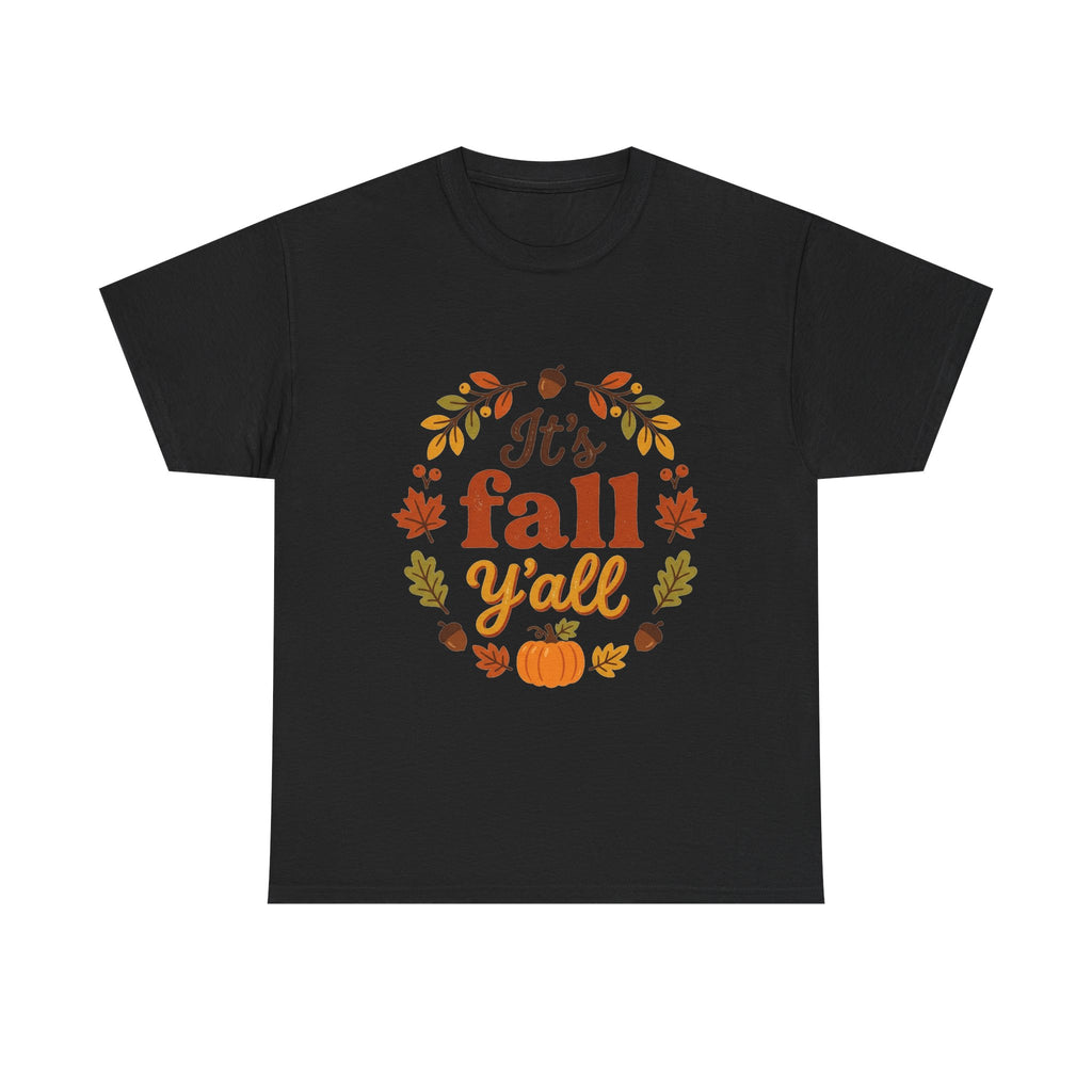 It's Fall Y'all T-Shirt — Autumn Leaves Pumpkin Graphic Tee