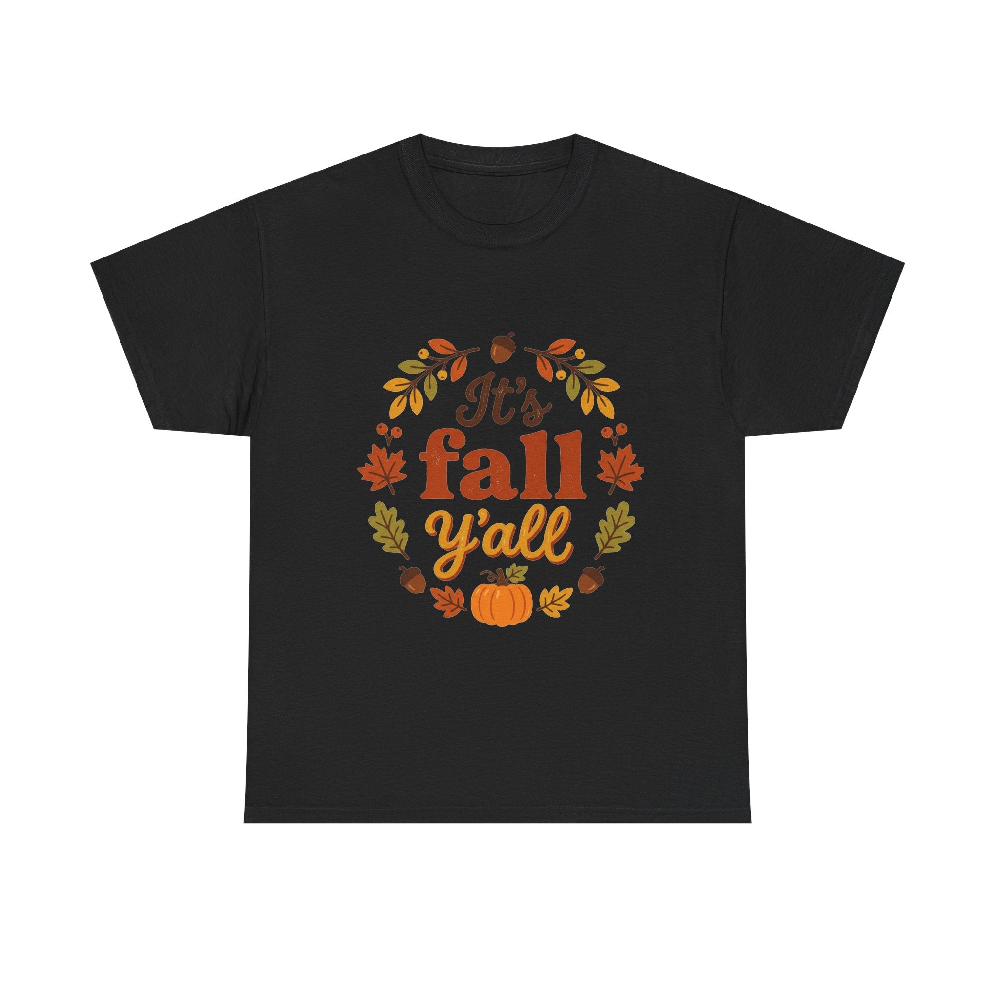 It's Fall Y'all T-Shirt — Autumn Leaves Pumpkin Graphic Tee