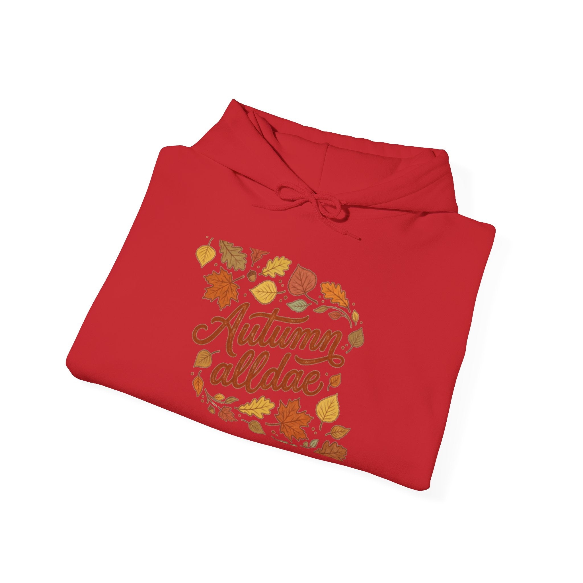 Autumn All Day Hoodie — Fall Leaves Graphic Sweatshirt