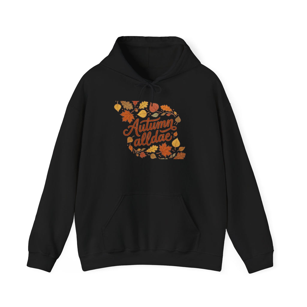 Autumn All Day Hoodie — Fall Leaves Graphic Sweatshirt