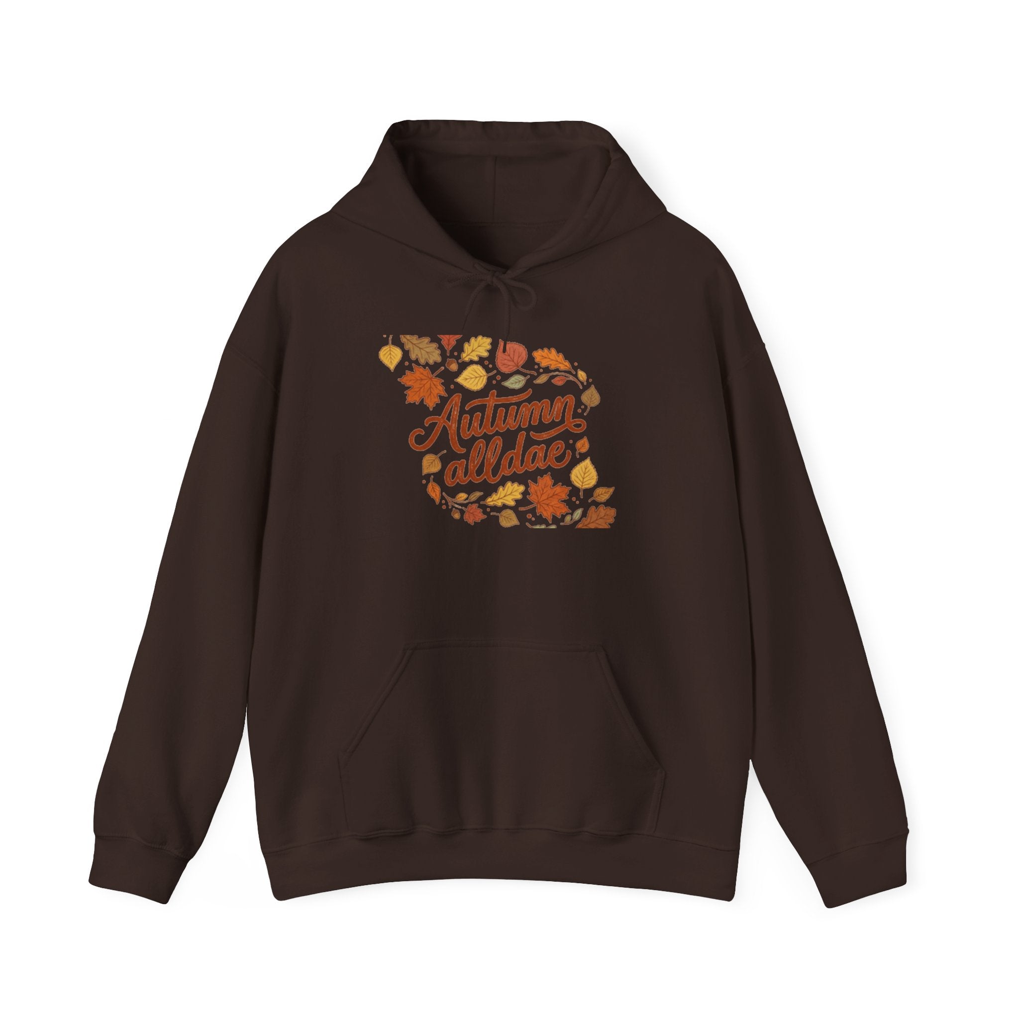 Autumn All Day Hoodie — Fall Leaves Graphic Sweatshirt