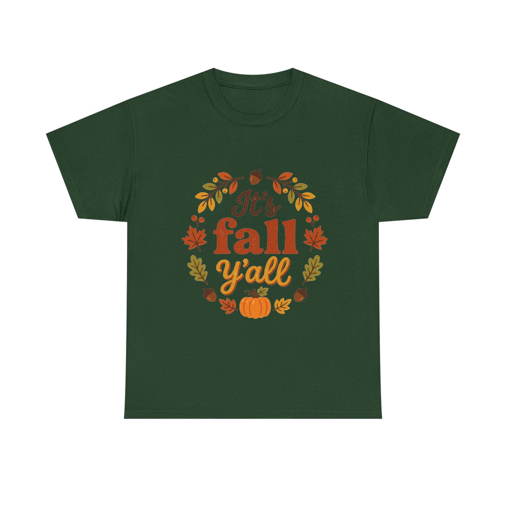 It's Fall Y'all T-Shirt — Autumn Leaves Pumpkin Graphic Tee