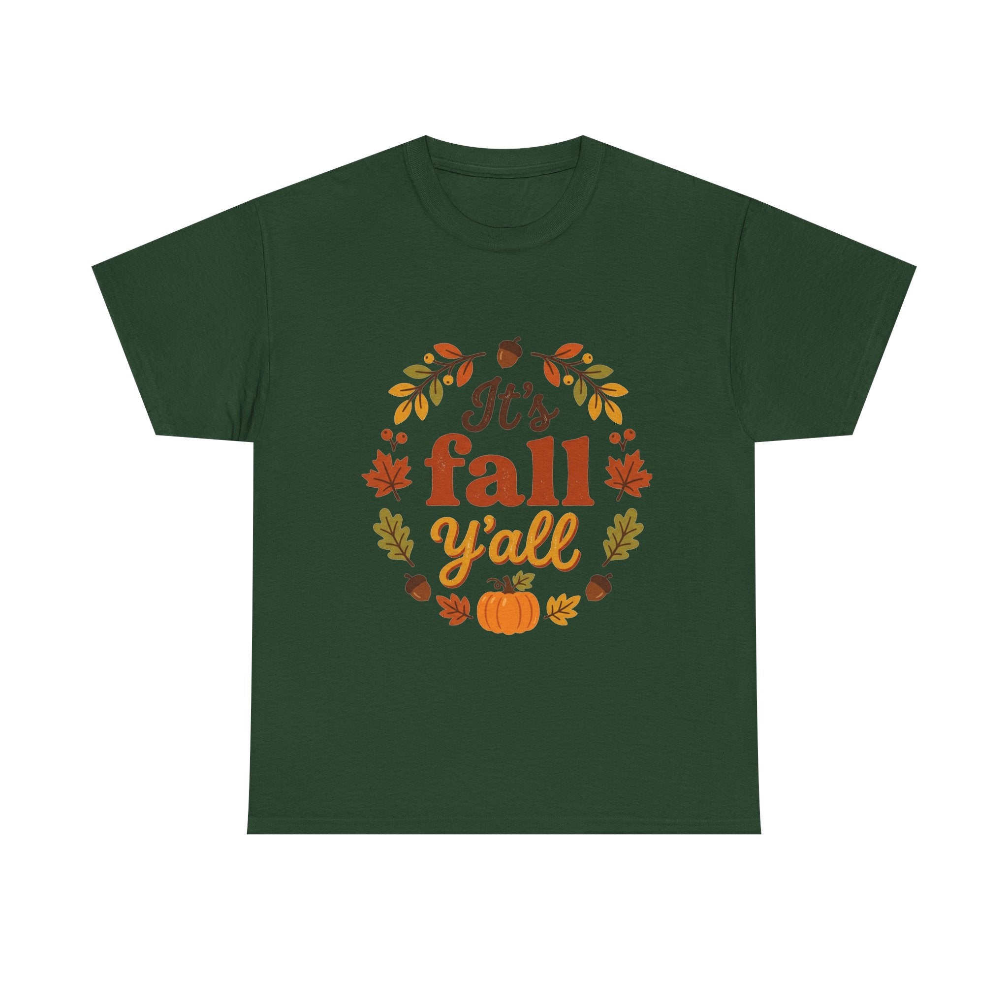 It's Fall Y'all T-Shirt — Autumn Leaves Pumpkin Graphic Tee